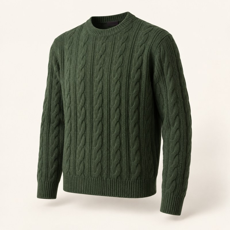 ZEGNA — Green Oasi Cashmere Crewneck — AI-generated illustration