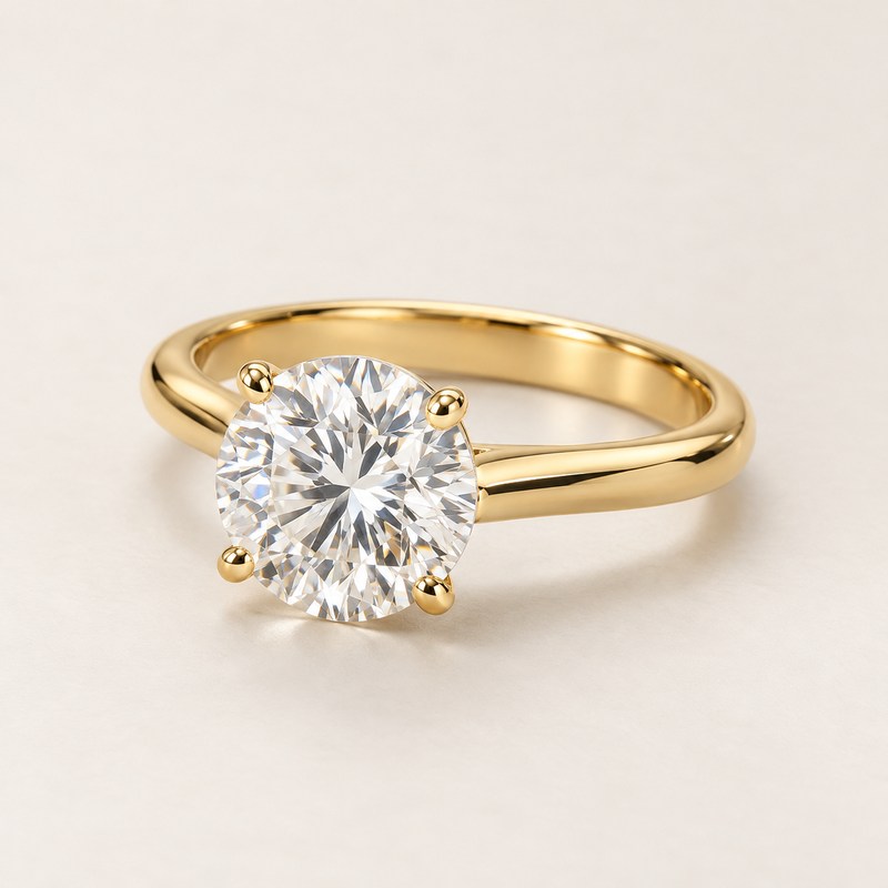 De Beers — DB Classic round brilliant diamond ring — AI 生成イラスト