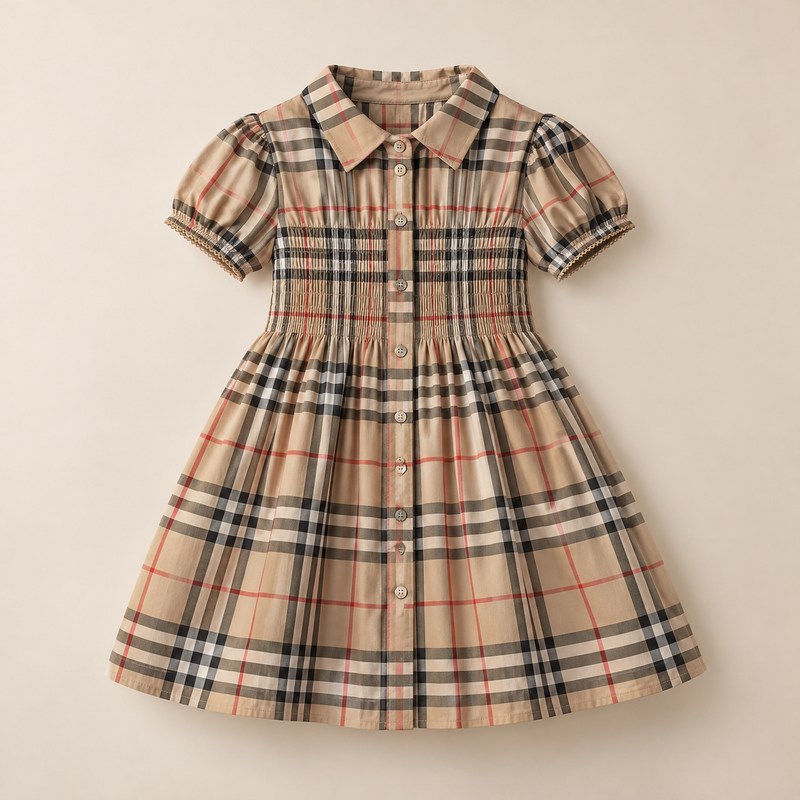 Burberry — Check Cotton Dress — AI 生成的插图