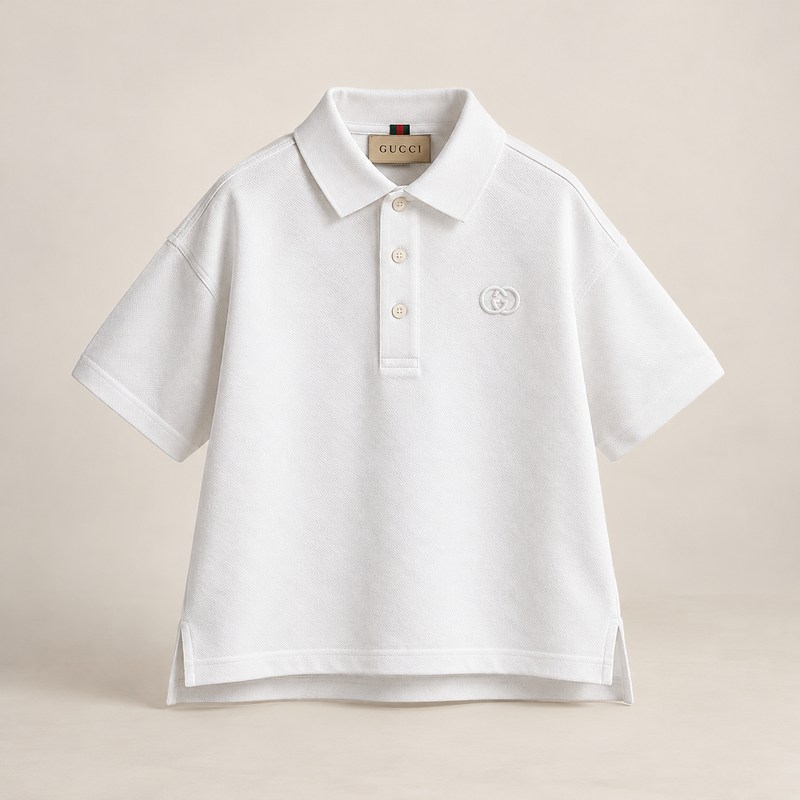 Gucci — Children's cotton piquet polo shirt — AI 生成的插图