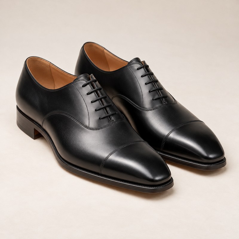 Crockett & Jones — Hallam Black Calf — رسم توضيحي مولد بالذكاء الاصطناعي