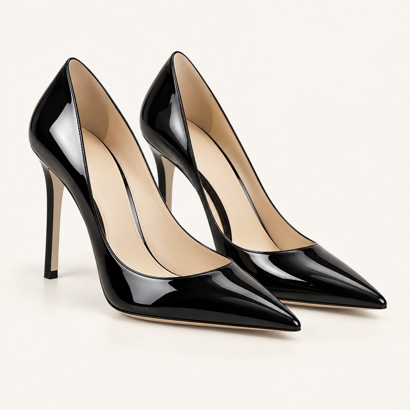 Stevie 100 — black patent leather — Иллюстрация, созданная ИИ