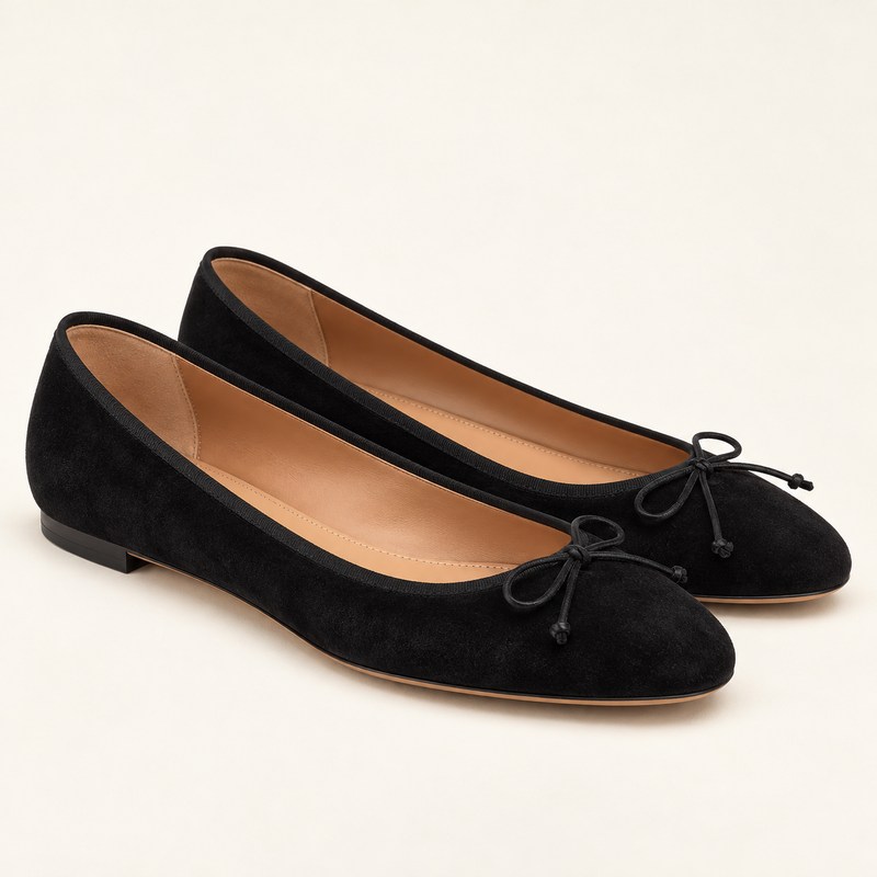 Bow Tie Ballet — Black Suede — AI से निर्मित चित्र