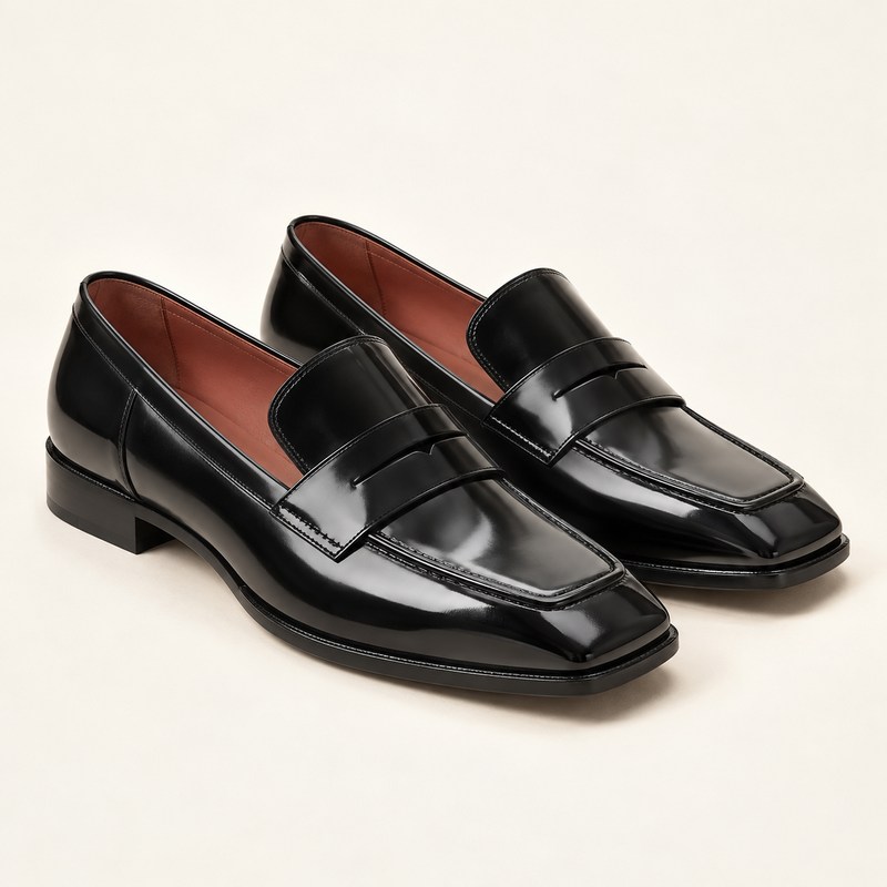 Tilda Loafer Shiny Black Spazzolato — AI से निर्मित चित्र