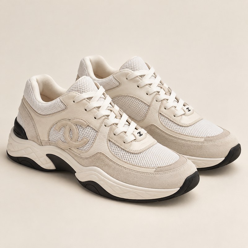 Sneakers — Mesh, Suede Calfskin & Grained Calfskin — AI से निर्मित चित्र